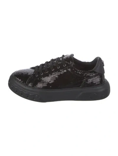 Pre-owned Casadei Sequins Sneakers In Black