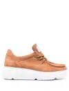 Casadei Shearling-lined Mid-top Sneakers In Brown
