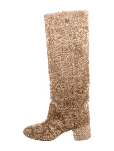 Pre-owned Casadei Shearling Riding Boots In Brown