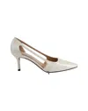 Casadei Shinelux Pumps In Pearl White Leather In White