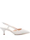 Casadei Silver Pointed Toe Pumps
