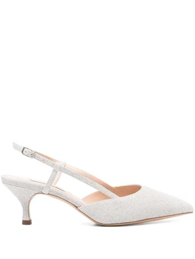 Casadei Silver Pointed Toe Pumps