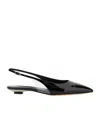 Casadei 'miniblade Tiffany' Black Slingback Ballet Shoes In Patent Leather Woman In Black