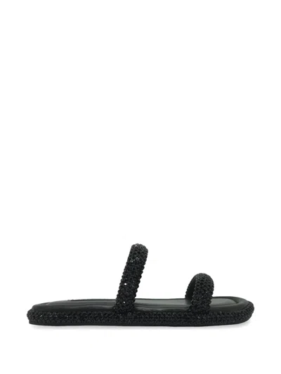 Casadei Sirio Flat Sandals In Black