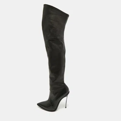 Pre-owned Casadei Size 41 Black Leather Knee Length Boots
