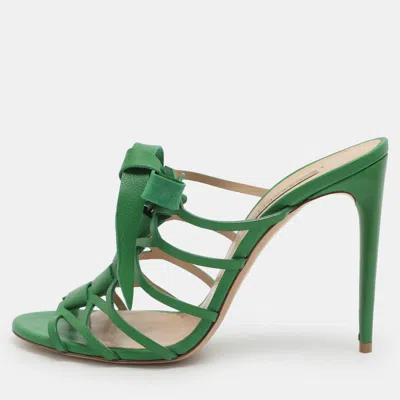 Pre-owned Casadei Size 41 Green Leather Gladiator Sandals