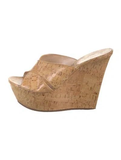 Pre-owned Casadei Slides In Neutral