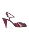 Casadei Slingback High-heeled Sandals In Burgundy