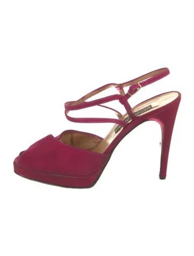 Pre-owned Casadei Slingback Pumps In Purple