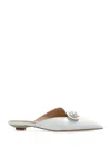 Casadei Blade Pointed Toe Mules In White