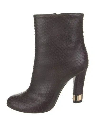 Pre-owned Casadei Snakeskin Boots In Brown