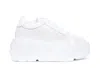 Casadei White Platform Sneakers Interwoven Design In Polyurethane Woman In White