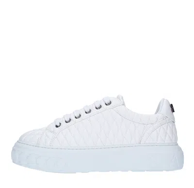 Casadei Sneakers White In Bianco Chiari E Naturali