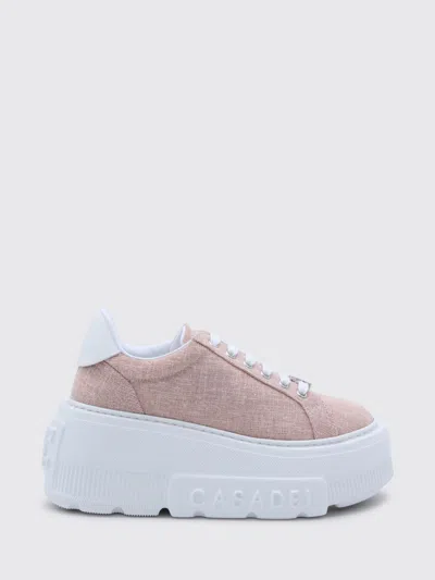 Casadei Pink Leather Nexus Solar Eclipse Sneakers
