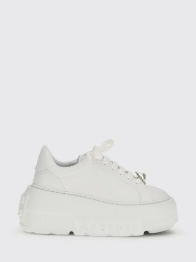 Casadei Nexus Leather Wedge Sneakers In Blue
