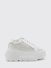 Casadei Nexus Woven Leather Wedge Sneakers In White