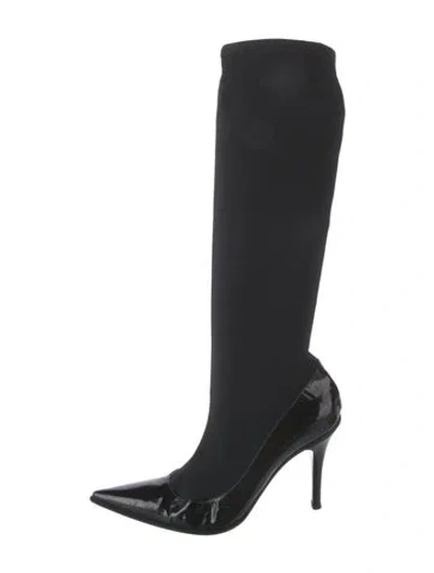 Pre-owned Casadei Sock Boots In Black