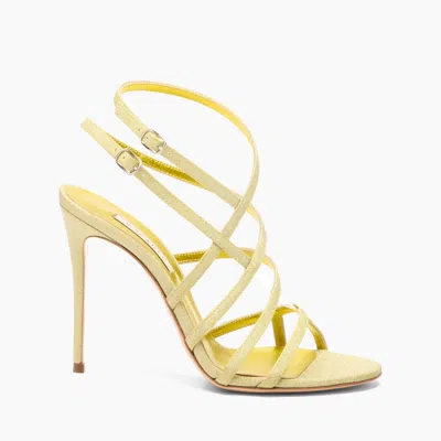 Casadei Cage Buckle-detail Heeled Sandals In Yellow