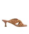 Casadei Square-toe Interwoven Sandals In Brown