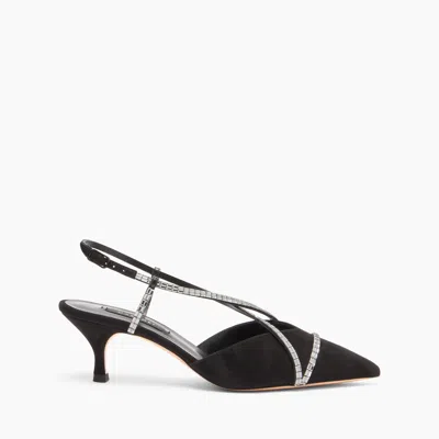Casadei Starsway Julia Slingbacks - Woman Pumps And Slingback Black And Crystal 35.5