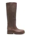 Casadei Status Knee-high Leather Boots In Gris