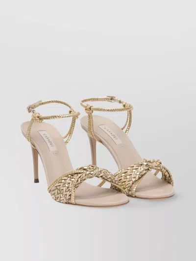 Casadei Stiletto Heel Strappy Sandals In Gold