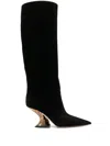 Casadei 'elodie' Black High-boots With Sculpted Heel In Suede Woman In Nero