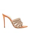 Casadei Woman Sandals Copper Size 7.5 Synthetisches Material In Nude