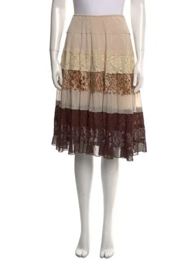 Pre-owned Casadei Striped Knee-length Skirt In Neutral