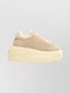 Casadei Stylish Platform Sneakers Round Toe In Neutral