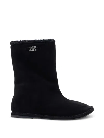 Casadei Suede Ankle Boots In Black