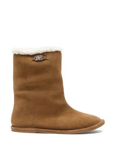 Casadei Suede Ankle Boots In Brown