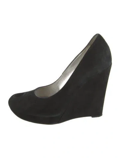 Pre-owned Casadei Suede Beaded Accents Pumps In Black