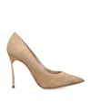 Casadei Suede Blade Pumps 105 In Neutral