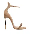 Casadei Suede Blade Starlink Strap Heeled Sandals 120 In Brown
