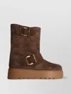 Casadei 'suede Blend Ankle Boots With Buckle Detail'