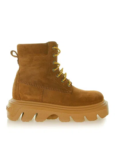 Casadei Suede Boot And Rubber Bottom In Brown