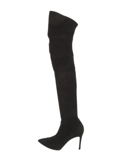 Pre-owned Casadei Suede Boots In Black