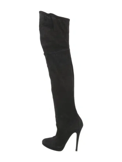 Pre-owned Casadei Suede Boots In Black