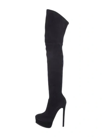 Pre-owned Casadei Suede Boots In Black
