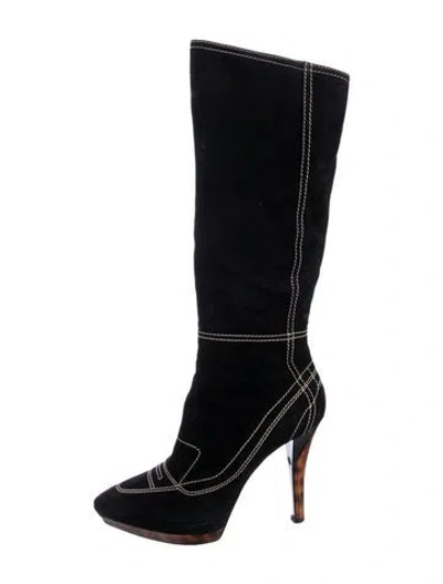 Pre-owned Casadei Suede Boots In Black