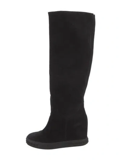 Pre-owned Casadei Suede Boots In Black