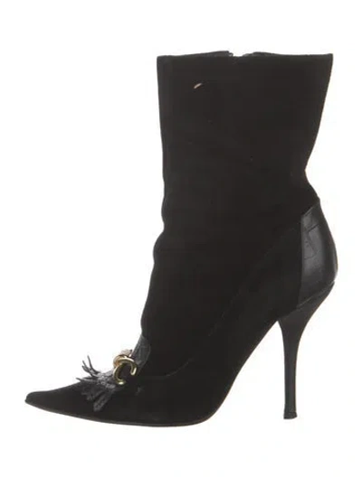 Pre-owned Casadei Suede Boots In Black