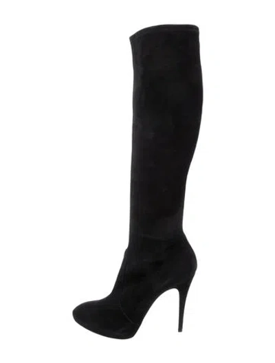 Pre-owned Casadei Suede Boots In Black