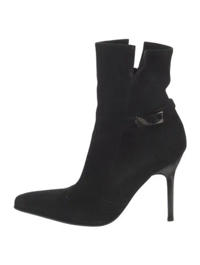 Pre-owned Casadei Suede Boots In Black