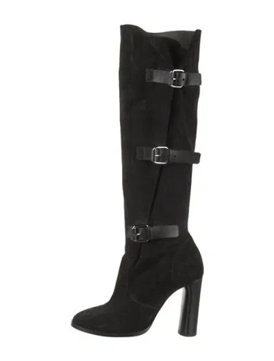 Pre-owned Casadei Suede Boots In Black