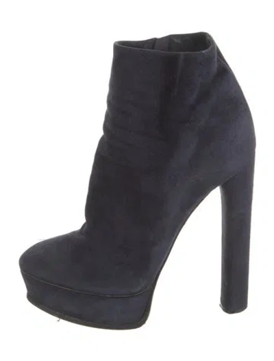 Pre-owned Casadei Suede Boots In Blue