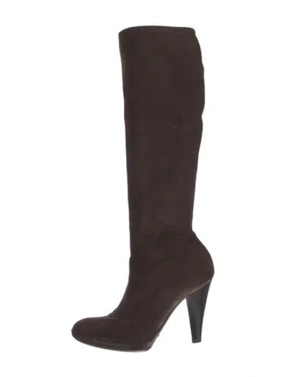 Pre-owned Casadei Suede Boots In Brown