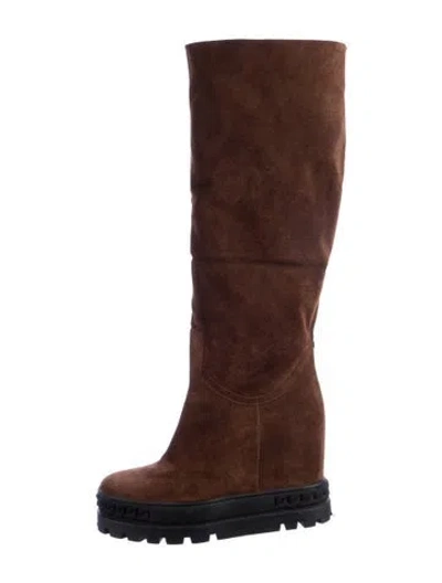 Pre-owned Casadei Suede Boots In Brown