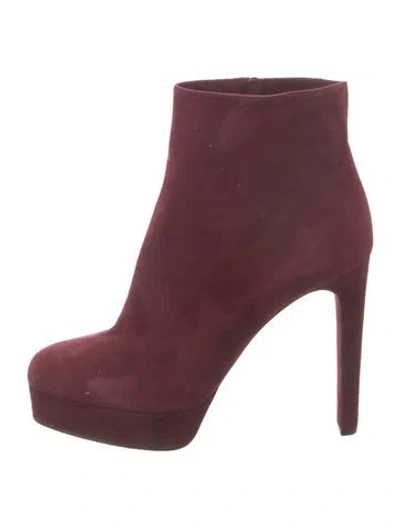 Pre-owned Casadei Suede Boots In Burgundy
